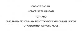 SE BUPATI GUNUNGKIDUL TENTANG DUKUNGAN PENERAPAN IDENTITAS KEPENDUDUKAN DIGITAL  DI KABUPATEN GUNUNG